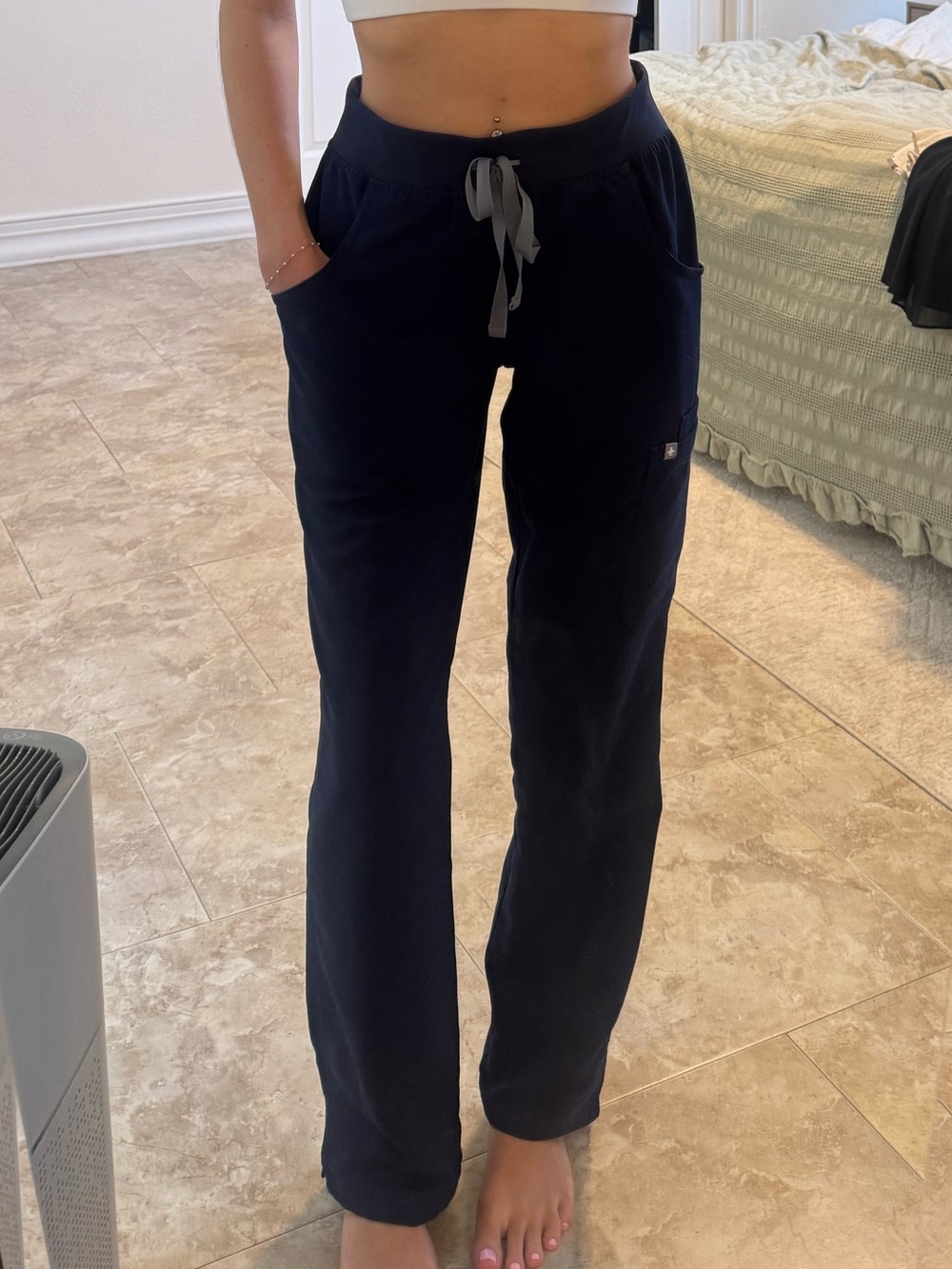 FIGS navy blue straight leg scrub pants
